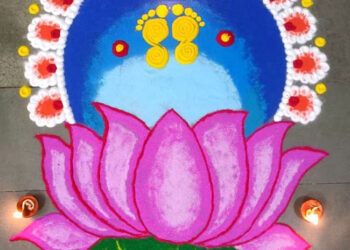 Lotus Rangoli: A Symbol of Fortune This Diwali