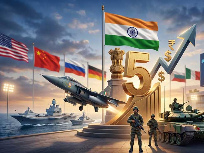 India Climbs to 5th Spot in Global Defence Spending Rankings