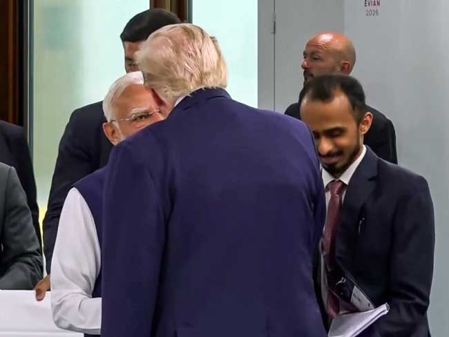 Pm Modi–Trump Meet After 16 Months at G7 Summit in France